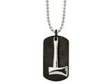 Mens Stainless Steel Axe Dog Tag Pendant Necklace with Chain (24 Inches)